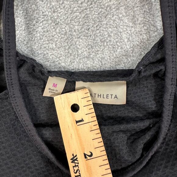 Athleta Powerhouse Mesh Tank Women's Medium Black Sheer Strappy Racerback Active - Picture 6 of 8